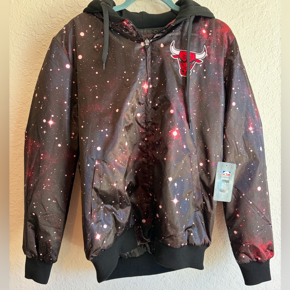 NWT Chicago Bulls NBA x UNK Galaxy Hooded Bomber Jacket - Men’s Medium
